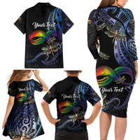 Personalised Polynesian Memorial Family Matching Long Sleeve Bodycon Dress and Hawaiian Shirt As Long As I Breathe You'll Be Remembered LT01 - Polynesian Pride