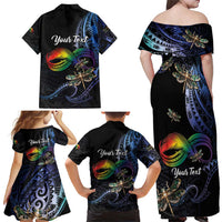 Personalised Polynesian Memorial Family Matching Off Shoulder Maxi Dress and Hawaiian Shirt As Long As I Breathe You'll Be Remembered LT01 - Polynesian Pride