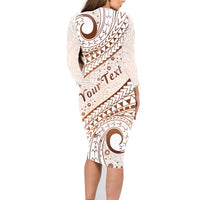 Pasifika Festival Family Matching Long Sleeve Bodycon Dress and Hawaiian Shirt Vintage Tribal Pattern LT01 - Polynesian Pride