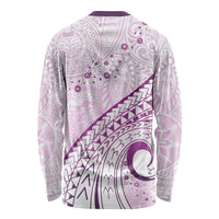 Pasifika Festival Long Sleeve Shirt Tribal Pattern Lilac Version LT01 - Polynesian Pride