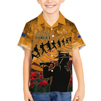 ANZAC Day 2024 Family Matching Summer Maxi Dress and Hawaiian Shirt Silver Fern With A Trumpet Soldier LT01 Son's Shirt Art - Polynesian Pride