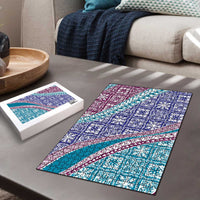 Hawaiian Quilt Pattern Puzzle Purple Blue Color Mixed - Polynesian Pride