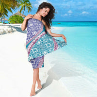 Hawaiian Quilt Pattern Sarong Purple Blue Color Mixed - Polynesian Pride