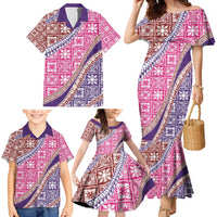 Hawaiian Quilt Pattern Family Matching Mermaid Dress and Hawaiian Shirt Sweet Color Mixed LT01 - Polynesian Pride