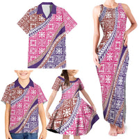 Hawaiian Quilt Pattern Family Matching Tank Maxi Dress and Hawaiian Shirt Sweet Color Mixed LT01 - Polynesian Pride