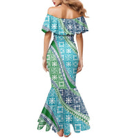 Hawaiian Quilt Pattern Family Matching Mermaid Dress and Hawaiian Shirt Fresh Color Mixed LT01 - Polynesian Pride