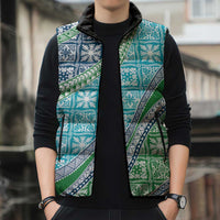 Hawaiian Quilt Pattern Sleeveless Puffer Jacket Fresh Color Mixed - Polynesian Pride