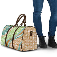 Hawaiian Quilt Pattern Travel Bag Green Chestnut Color Mixed - Polynesian Pride