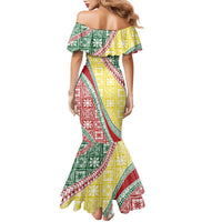 Hawaiian Quilt Pattern Family Matching Mermaid Dress and Hawaiian Shirt Special Color Mixed LT01 - Polynesian Pride