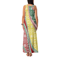 Hawaiian Quilt Pattern Family Matching Tank Maxi Dress and Hawaiian Shirt Special Color Mixed LT01 - Polynesian Pride