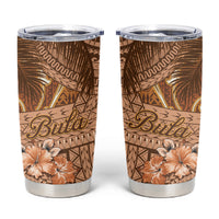 Fiji Masi Tumbler Cup Bula Fijian Masi Tapa Vintage Style LT01 Brown - Polynesian Pride