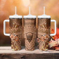 Fiji Masi Tumbler With Handle Bula Fijian Masi Tapa Vintage Style LT01 - Polynesian Pride