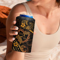 Polynesian Turtle Valentine 4 in 1 Can Cooler Tumbler You And Me Gold Hibiscus Heart LT01 - Polynesian Pride