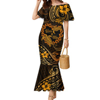 Polynesian Turtle Valentine Mermaid Dress You And Me Gold Hibiscus Heart LT01 Women Gold - Polynesian Pride