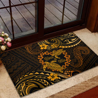 Polynesian Turtle Valentine Rubber Doormat You And Me Gold Hibiscus Heart LT01 - Polynesian Pride