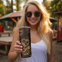 Polynesian Turtle Valentine Skinny Tumbler You And Me Gold Hibiscus Heart LT01 - Polynesian Pride
