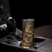 Polynesian Turtle Valentine Skinny Tumbler You And Me Gold Hibiscus Heart LT01 - Polynesian Pride
