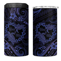 Polynesian Turtle Valentine 4 in 1 Can Cooler Tumbler You And Me Navy Blue Hibiscus Heart LT01 One Size: 16 oz Blue - Polynesian Pride