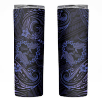 Polynesian Turtle Valentine Skinny Tumbler You And Me Navy Blue Hibiscus Heart LT01 Blue - Polynesian Pride