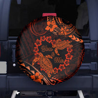 Polynesian Turtle Valentine Spare Tire Cover You And Me Orange Hibiscus Heart LT01 Orange - Polynesian Pride