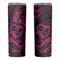 Polynesian Turtle Valentine Skinny Tumbler You And Me Pink Hibiscus Heart LT01 Pink - Polynesian Pride