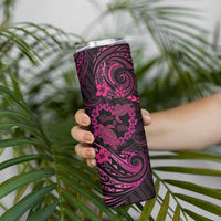 Polynesian Turtle Valentine Skinny Tumbler You And Me Pink Hibiscus Heart LT01 - Polynesian Pride