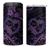 Polynesian Turtle Valentine 4 in 1 Can Cooler Tumbler You And Me Purple Hibiscus Heart LT01 One Size: 16 oz Purple - Polynesian Pride