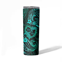 Polynesian Turtle Valentine Skinny Tumbler You And Me Turquoise Hibiscus Heart LT01 - Polynesian Pride
