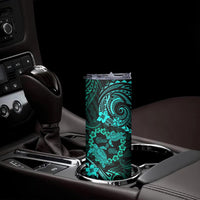 Polynesian Turtle Valentine Skinny Tumbler You And Me Turquoise Hibiscus Heart LT01 - Polynesian Pride