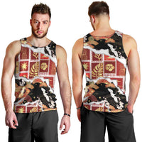 Hawaii Japanese Culture Black Men Tank Top Spring Cranes Aloha Pattern