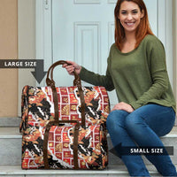 Hawaii Japanese Culture Black Travel Bag Spring Cranes Aloha Pattern