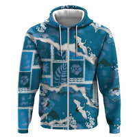 Hawaii Japanese Culture Blue Hoodie Spring Cranes Aloha Pattern