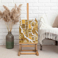 Hawaii Japanese Culture Gold Canvas Wall Art Spring Cranes Aloha Pattern