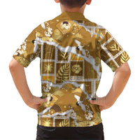 Hawaii Japanese Culture Gold Family Matching Puletasi and Hawaiian Shirt Spring Cranes Aloha Pattern LT01 - Polynesian Pride