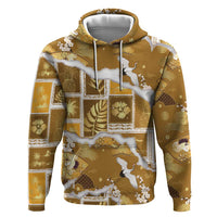 Hawaii Japanese Culture Gold Hoodie Spring Cranes Aloha Pattern