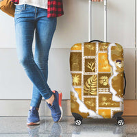 Hawaii Japanese Culture Gold Luggage Cover Spring Cranes Aloha Pattern