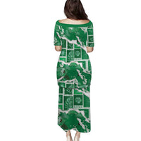 Hawaii Japanese Culture Green Family Matching Puletasi and Hawaiian Shirt Spring Cranes Aloha Pattern LT01 - Polynesian Pride