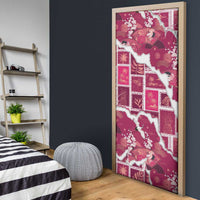 Hawaii Japanese Culture Pink Door Cover Spring Cranes Aloha Pattern