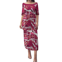 Hawaii Japanese Culture Pink Family Matching Puletasi and Hawaiian Shirt Spring Cranes Aloha Pattern LT01 Mom's Dress Pink - Polynesian Pride
