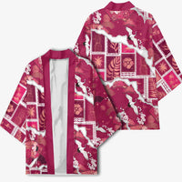 Hawaii Japanese Culture Pink Kimono Spring Cranes Aloha Pattern
