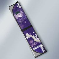 Hawaii Japanese Culture Purple Auto Sun Shade Spring Cranes Aloha Pattern