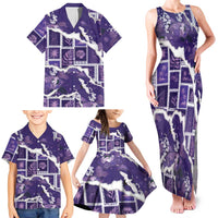 Hawaii Japanese Culture Purple Family Matching Tank Maxi Dress and Hawaiian Shirt Spring Cranes Aloha Pattern LT01 - Polynesian Pride