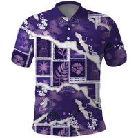 Hawaii Japanese Culture Purple Polo Shirt Spring Cranes Aloha Pattern