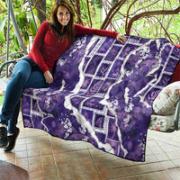 Hawaii Japanese Culture Purple Quilt Spring Cranes Aloha Pattern