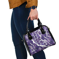 Hawaii Japanese Culture Purple Shoulder Handbag Spring Cranes Aloha Pattern