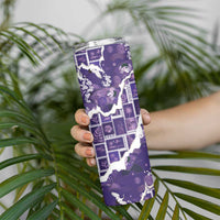 Hawaii Japanese Culture Purple Skinny Tumbler Spring Cranes Aloha Pattern