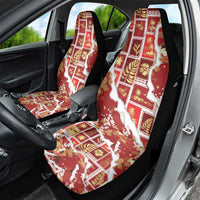 Hawaii Japanese Culture Red Car Seat Cover Spring Cranes Aloha Pattern