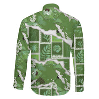 Hawaii Japanese Culture Sage Green Family Matching Mermaid Dress and Hawaiian Shirt Spring Cranes Aloha Pattern LT01 - Polynesian Pride