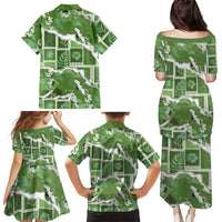 Hawaii Japanese Culture Sage Green Family Matching Puletasi and Hawaiian Shirt Spring Cranes Aloha Pattern LT01 - Polynesian Pride