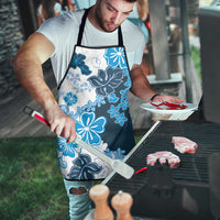 Blue Hibiscus Plumeria Floral Apron - Polynesian Pride